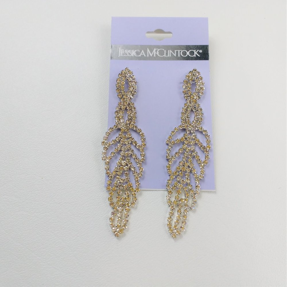 Jessica McClintock Crystal Wing Earrings